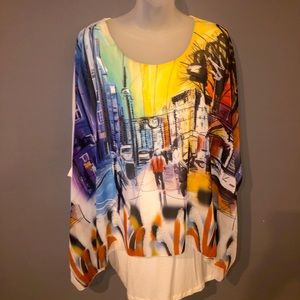 Sheer blouse with built in undershirt size XL